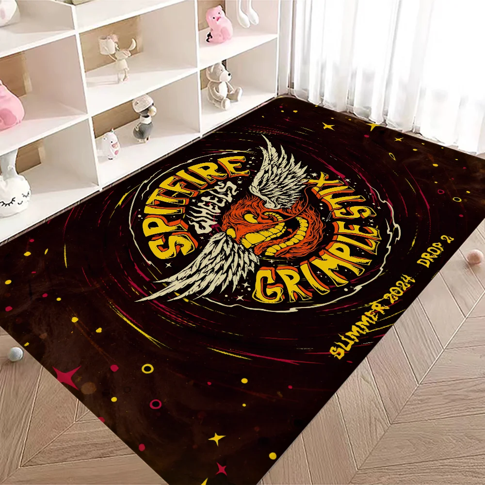 Spitfire Skateboard Bath Mat Kids Room Bedroom Decoration Balcony Anti-Slip Doormat Living Room Alfombra