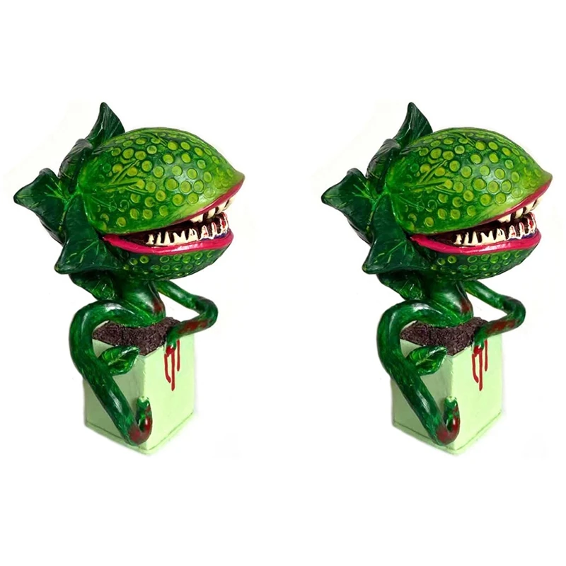 

2X Piranha Flower Replica Movie Prop Yard Resin Ornaments Little Shop Of Horrors Halloween Decoration