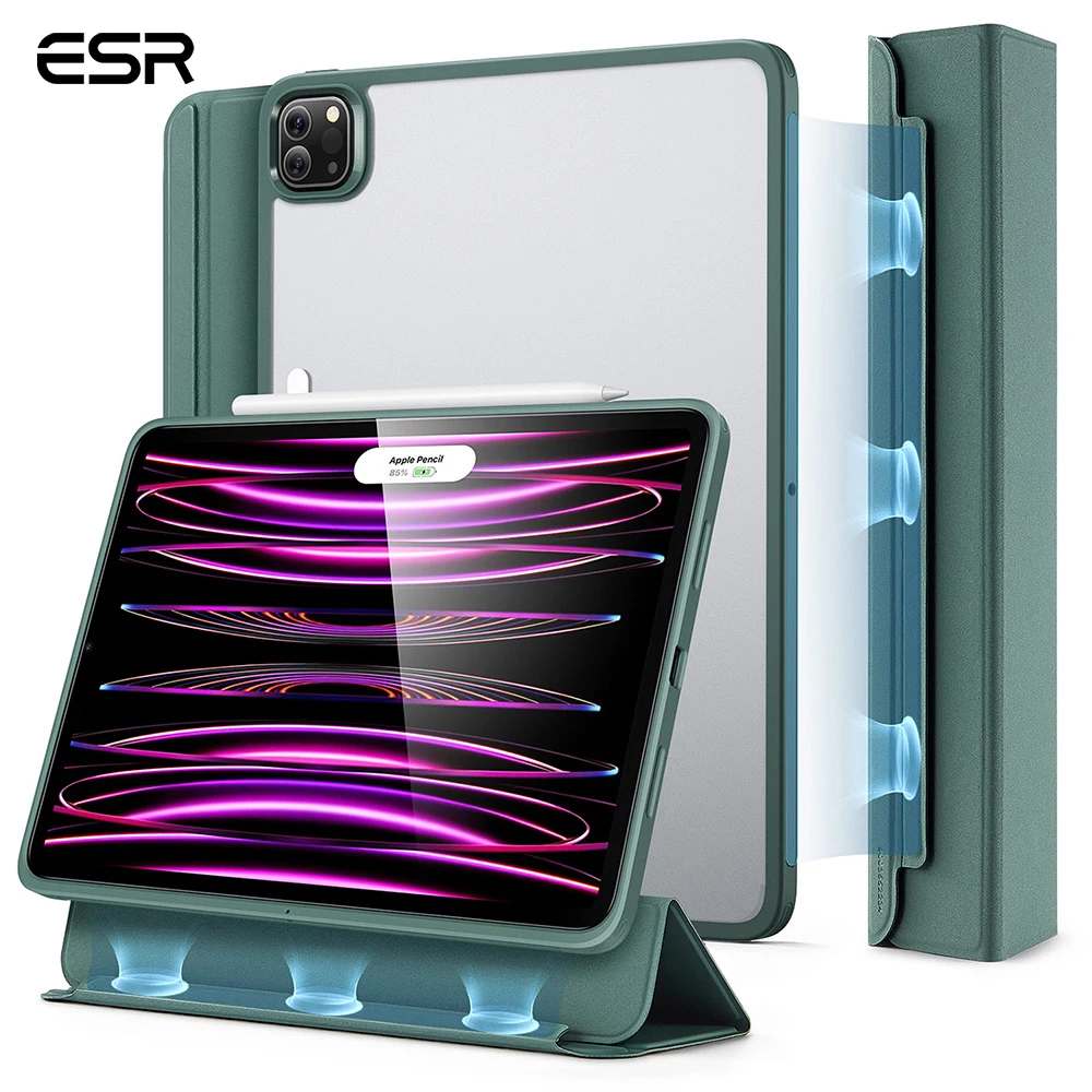 

ESR Case for iPad Pro 11 Case for iPad Pro 12.9 2022 Support Pencil 2 Detachable Magnetic Case for iPad 10 Smart Cover for iPad