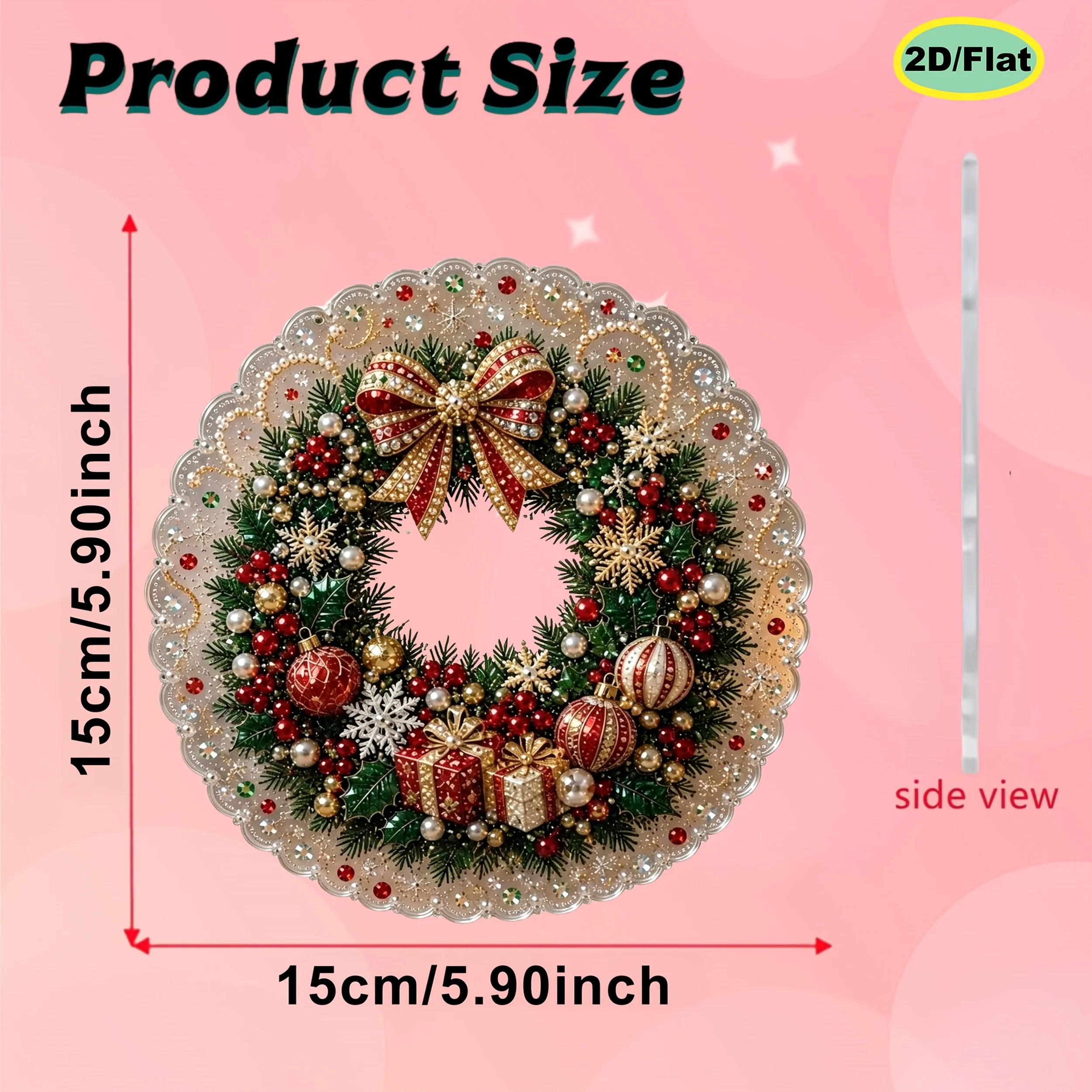 Perlen- und Diamant-Malerei DIY-Set, Weihnachtsanhänger Handarbeits-Set, kann als Heimdekoration verwendet werden, Feiertagszubehör – Detail 8