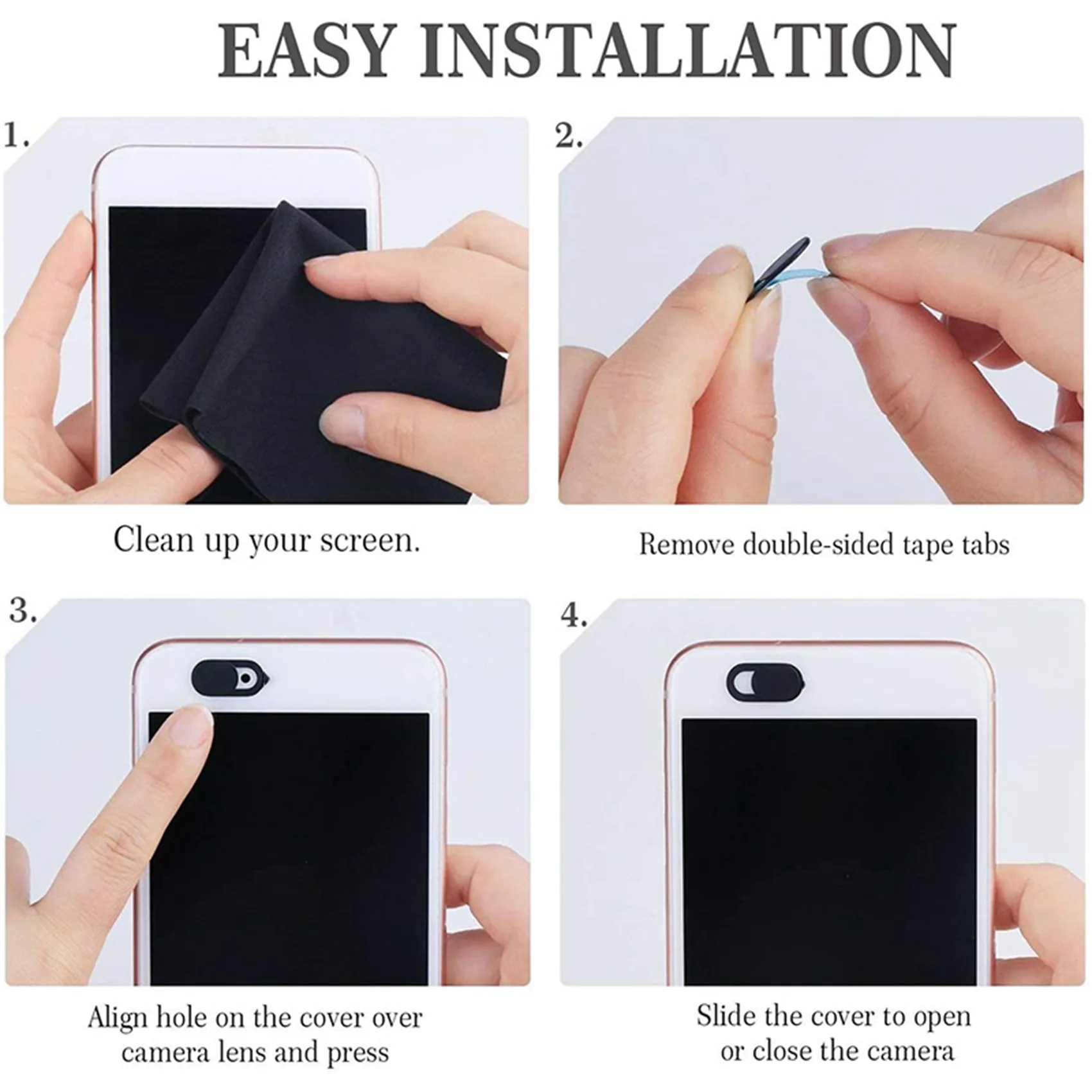 12 pièces de protections adhésives pour objectif de caméra de téléphone portable et d'ordinateur - Y47A