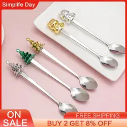 Coffee Spoon Easy To Clean Charming Christmas Tree Design Dessert Spoon Cute Spoon Trend Cute Tableware Lovely Decorative Unique