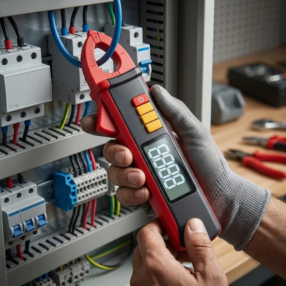 Portable Digital Clamp Multimeter, 100‑Amp Non‑Contact Voltage Detector With LCD Screen For Household Circuit Maintenance