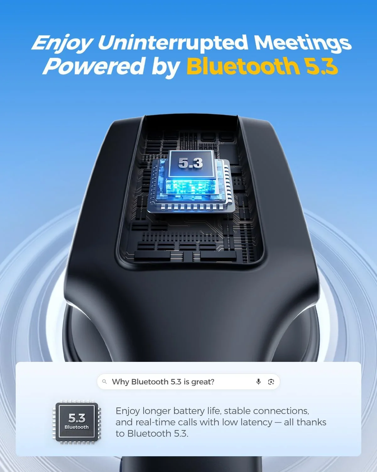 سماعة رأس بخاصية البلوتوث لسائقي الشاحنات، سماعات رأس لاسلكية مع ميكروفون لإلغاء الضوضاء لاجتماعات العمل والمكالمات والكمبيوتر المحمول والهاتف