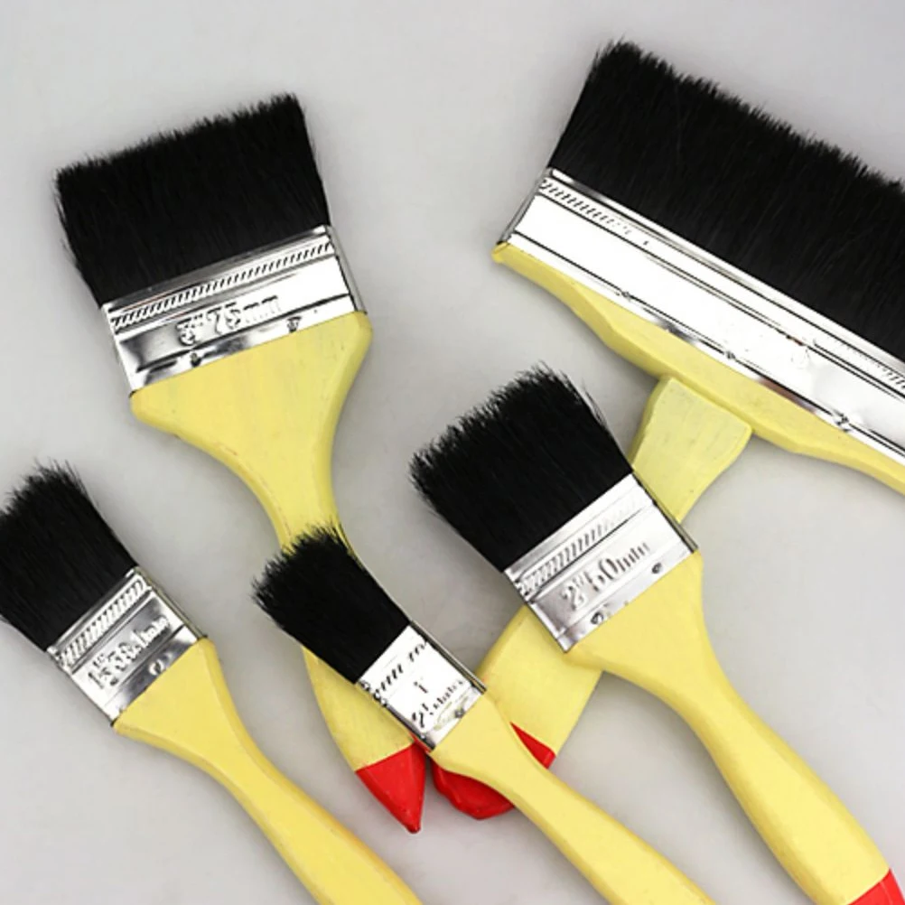 

5 Pcs Paint Brush Nylon Brushes Small Craft Glass for Painting Trim Decorating Chip Decking