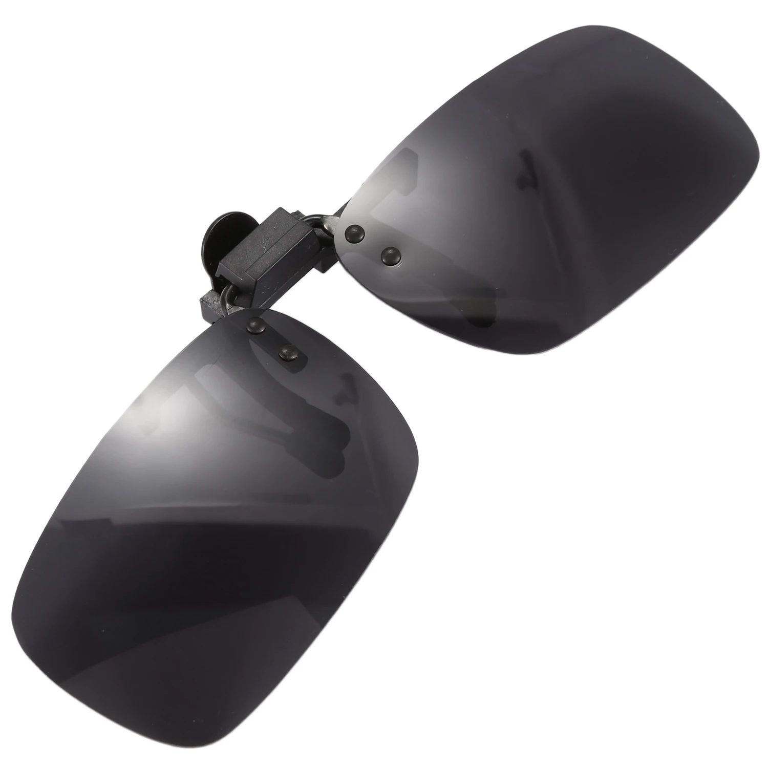 A88M поляризационные солнцезащитные очки без оправы с прямоугольными серыми линзами и откидной клипсой на солнцезащитных очках