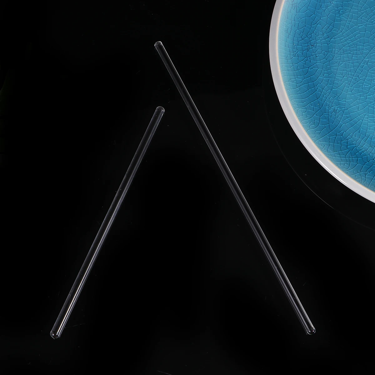 12Pcs Glass Stirer Transparent Round Head Solid Glass Stirring Rod Laboratory Chemical Test Coffee Milk Stirring