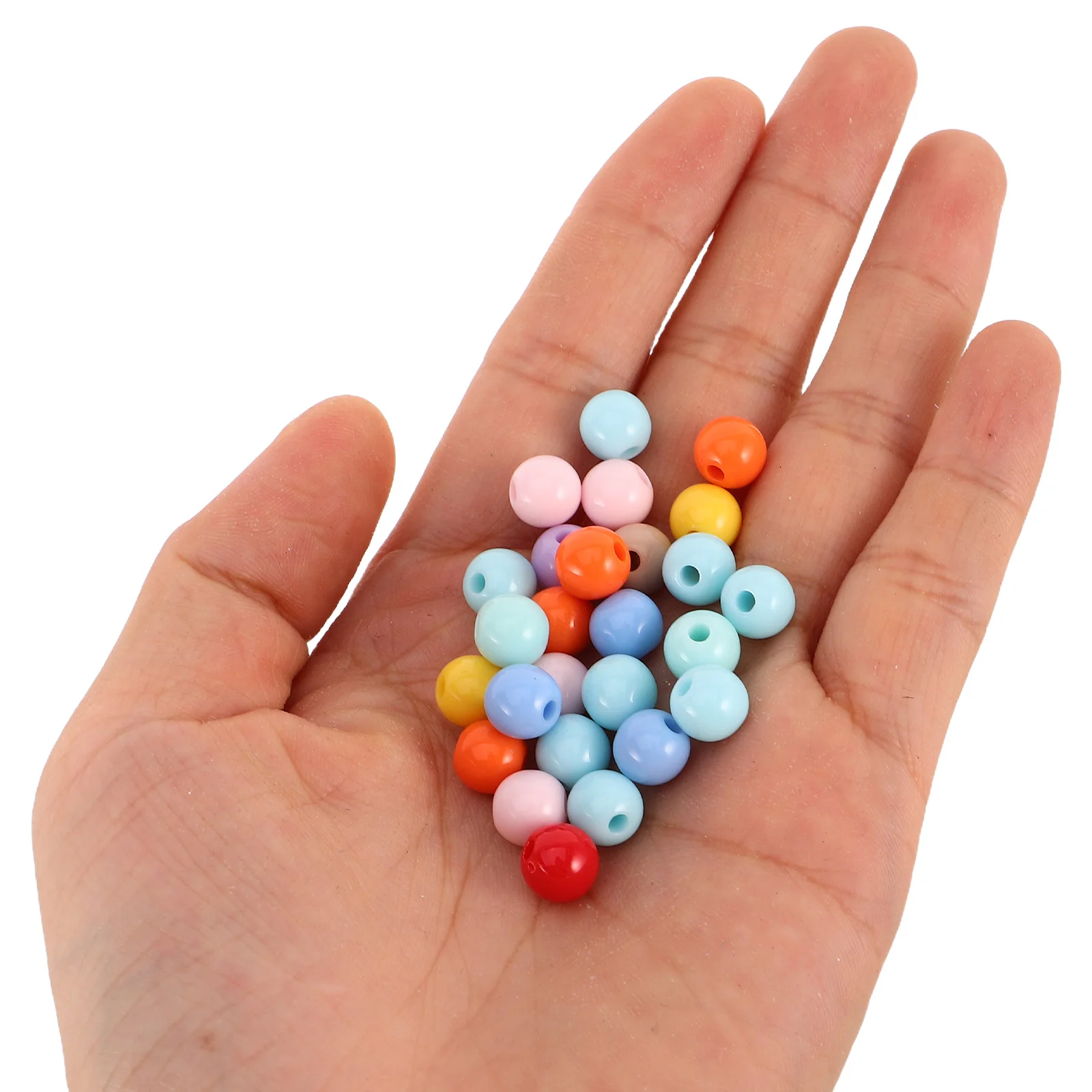 

500Pcs Solid Acrylic Round Beads 8mm Mixed Color DIY Craft Beads for Friendship Bracelets Phone Chains Jewelry