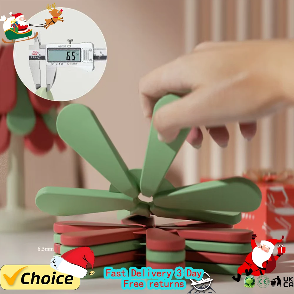 

Tree Shape Anti Scald Placemats Pot Silicone Mat Dishes Trivet Set Coaster for Teapot Halloween Placemats Table Christmas Gift