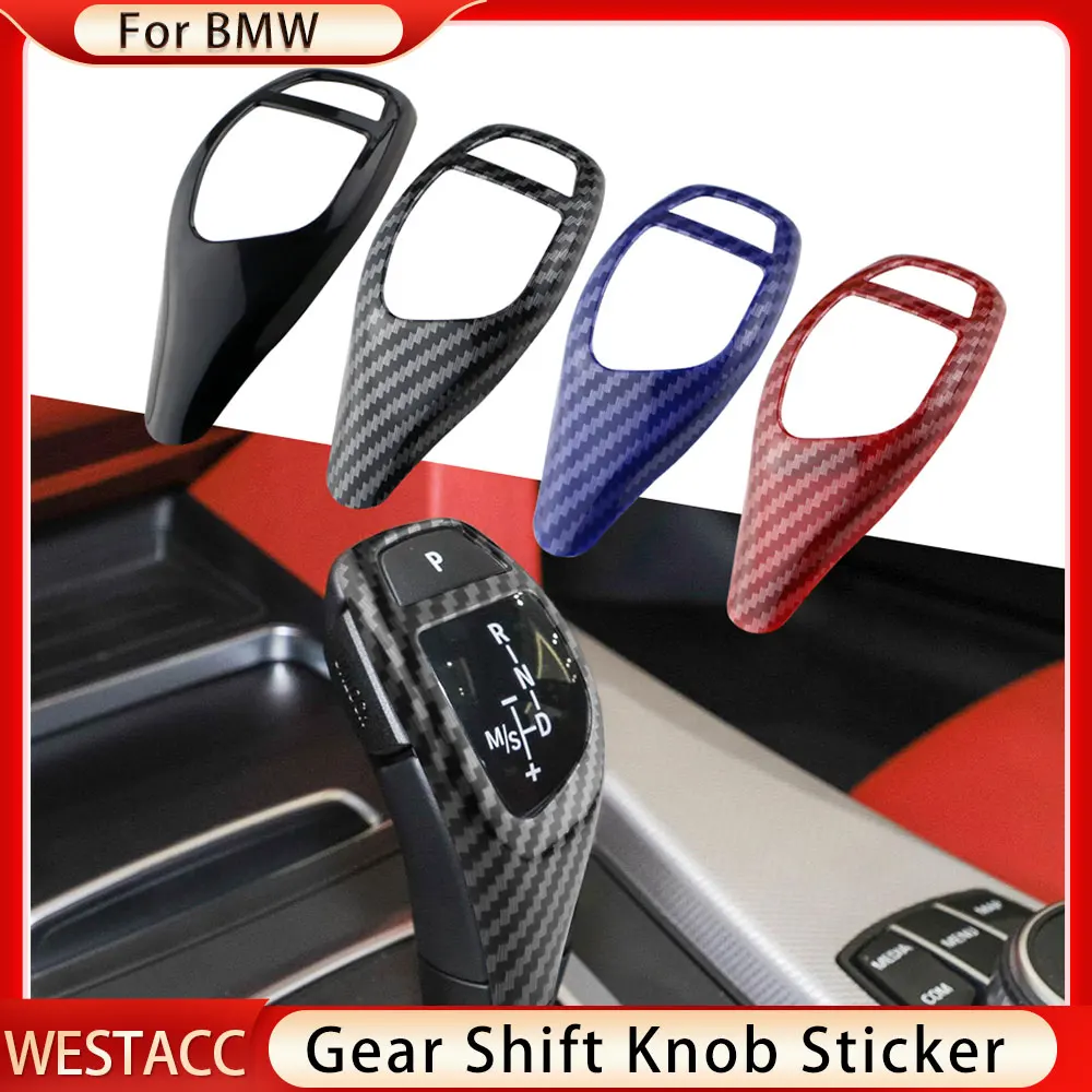 Carbon Fiber Gear Shift Knob Cover Sticker for BMW F30 F10 F15 F07 F20 F21 F34 F35 F31 1/3/4/5 Series X3 X4 X5 X6 Accessories