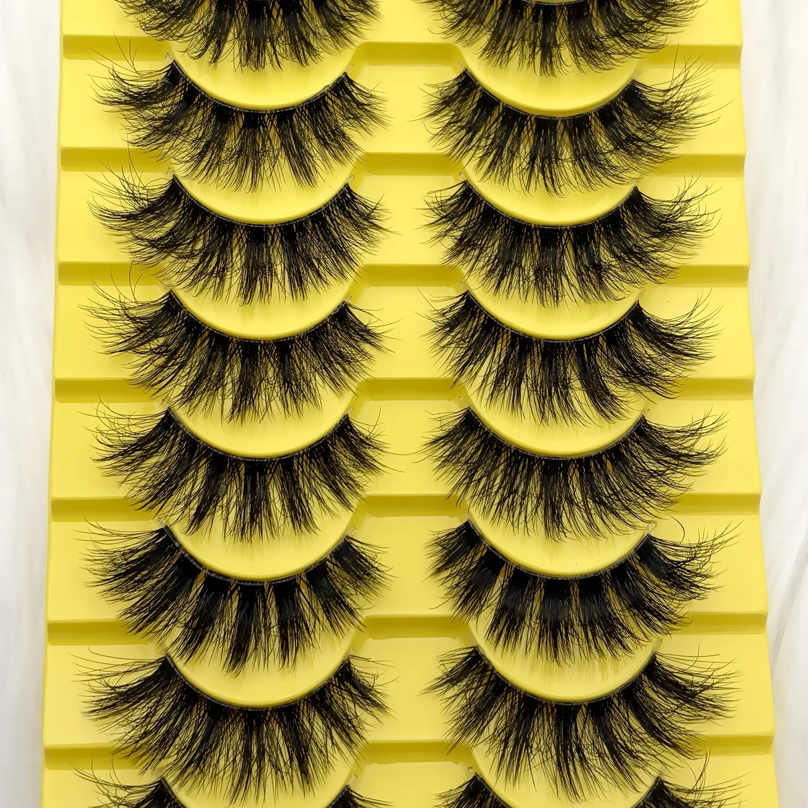 10ペア フェイクミンクまつげ ふわふわつけまつげ フルウィスピーまつげ 8Dボリュームカールつけまつげ