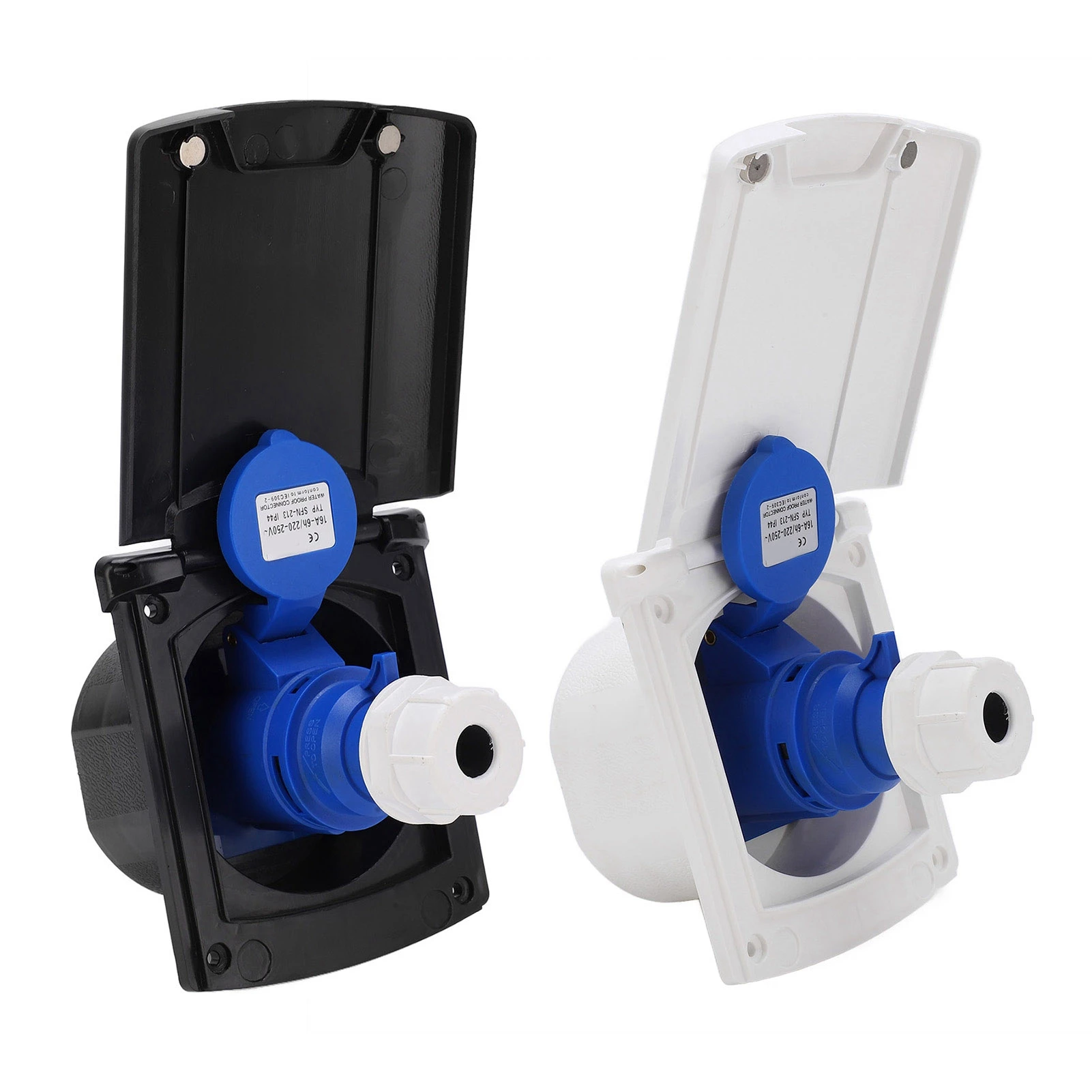 

RV Power Outlet 3 Pin External Waterproofing Plug Socket Embedded Mounting 16A For Motorhomes Caravans Trailers RVs Accessories