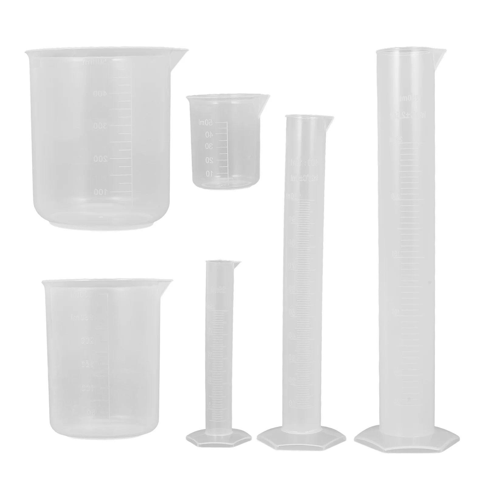 

3 pcs Graduated Cups Graduated Cylinder Beakers Heat Resistant Liquid Storage Baking Household Science Lab Set Clear Easy