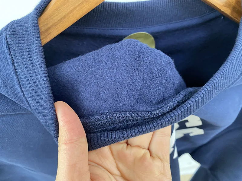 Women's Grey and Navy Sweatshirt Cotton Crew Neck Long Sleeve Relaxed Fit Autumn Winter Sweatshirt Female Winter Clothes Women