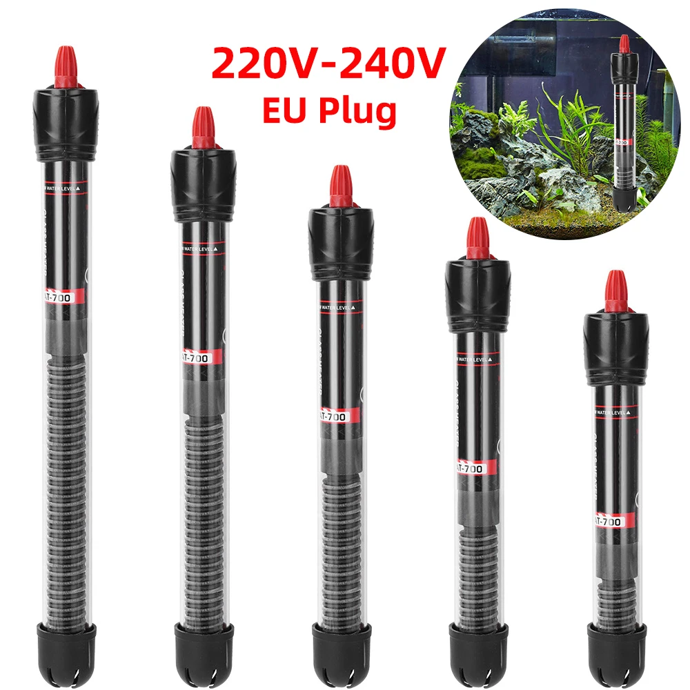 EU Plug Heating Rod Fish Tank Aquarium Heater Adjustable Temperature Submersible Thermostat 5 Sizes of 220V 25/50/100/200/300W