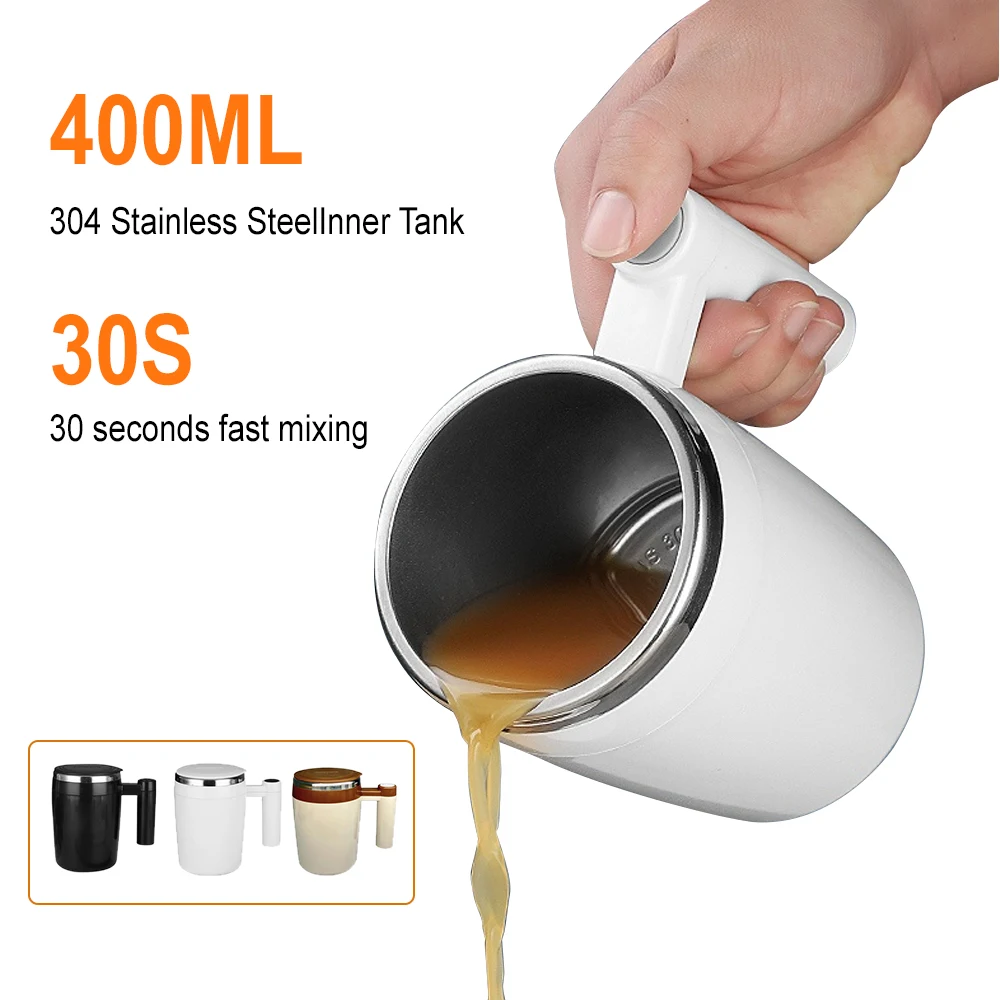 Automatic Stirring Cup Magnetic Cup 304 Stainless Steel Intelligent Coffee Milk Stirrer Court Office Stirring Cup Insulation Cup