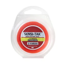 3 Yards SENSI-TAK Red Adhesive Tape Hair Double Side Adhesive Tape For Lace Wig/Toupee(1.27cm 1.9cm 2.54cm)