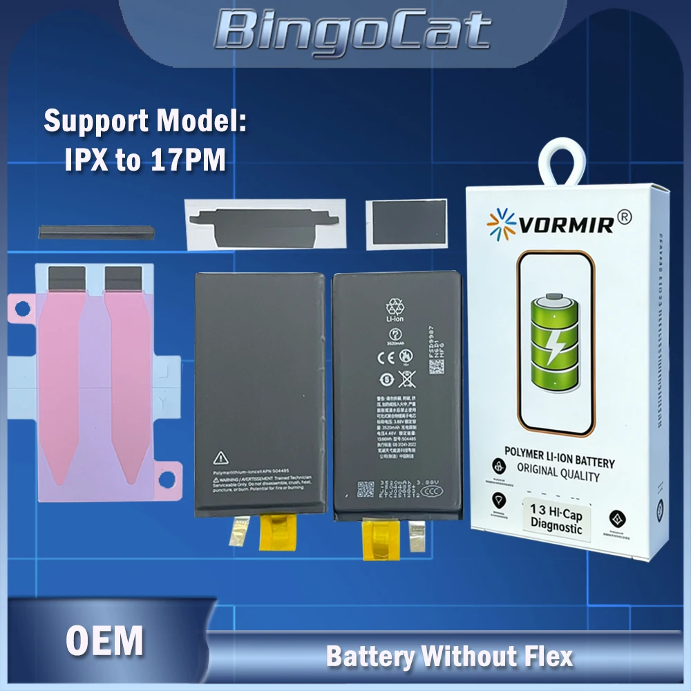 2pc Vormir Without Flex High Capacity Battery Cell For iPhon