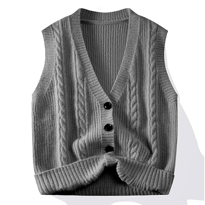 Cardigan Sweater for Men Autumn Winter Casual Knit Coat Loose Vest Sleeveless Vest for Men Sleeveless Cardigan Sweater Fashion