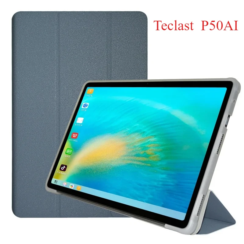 

Смарт-чехол для Funda Teclast P50AI 10,92 дюйма, тонкий складной чехол-книжка с подставкой и мягкой задней панелью из ТПУ, автоматический режим сна/пробуждения