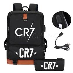 Fashion New CR7 Travel Backpack Multifunctional USB Backpacks Outdoor Laptop School Bags Male Female Back Packs Big Mochilas