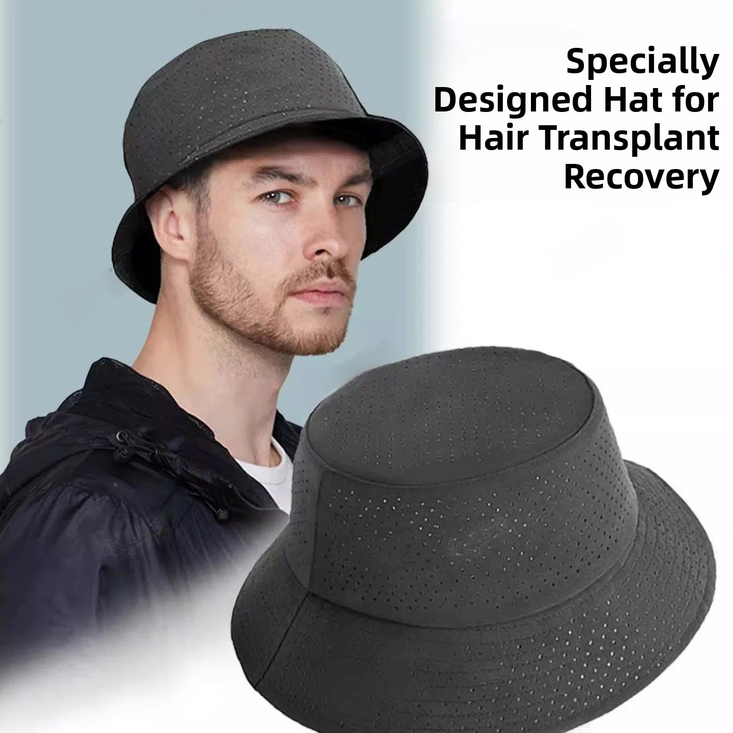 

Быстросохнущая рыболовная кепка для восстановления после пересадки волос, унисекс, панама с защитой от УФ-излучения, летняя шляпа для мужчин и женщин, визуально стройнящая лицо