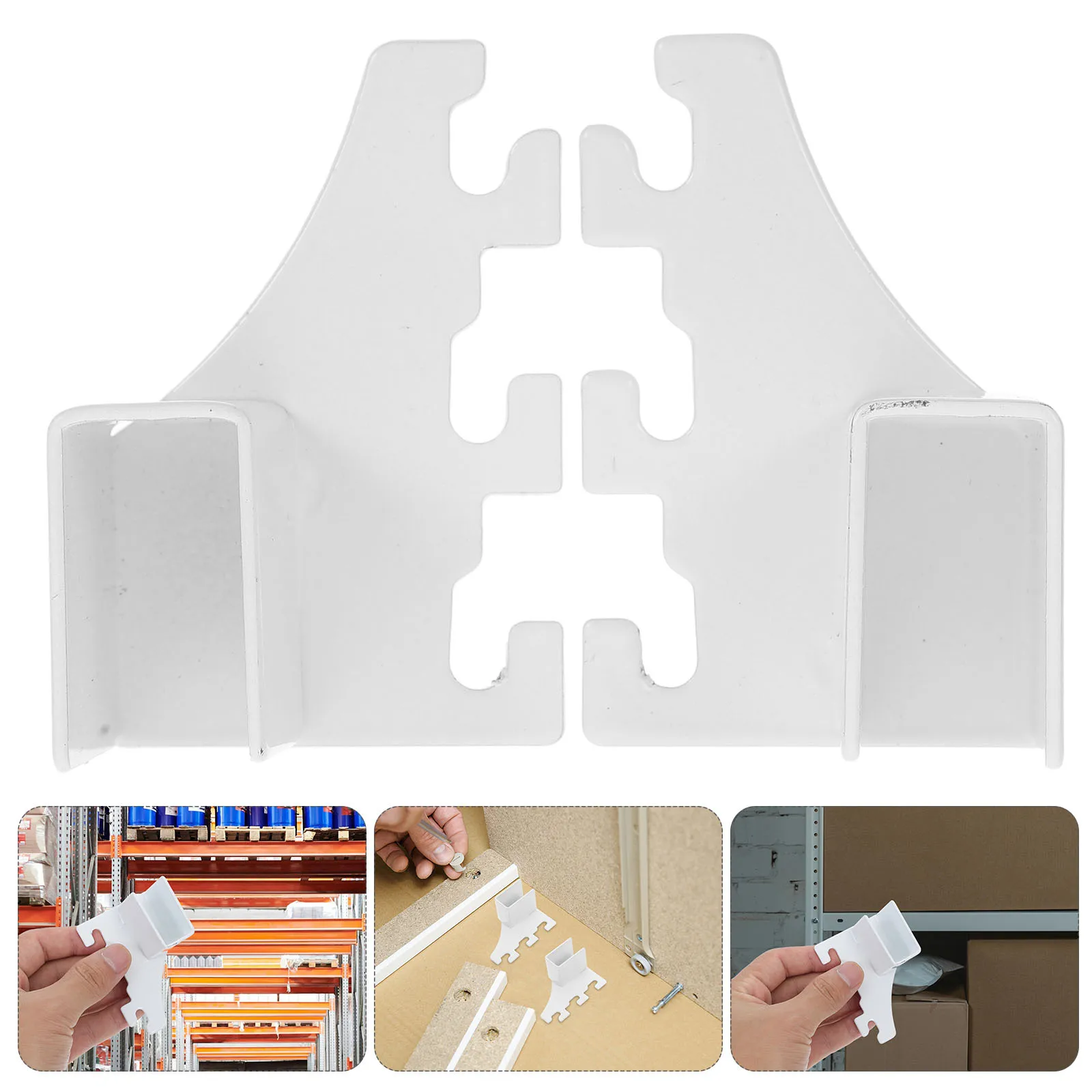 

2Pcs Adjustable Black Shelf Brackets Stainless Steel Left Right Tube Support Clips for Cabinet Kitchen Shelves Bookcase