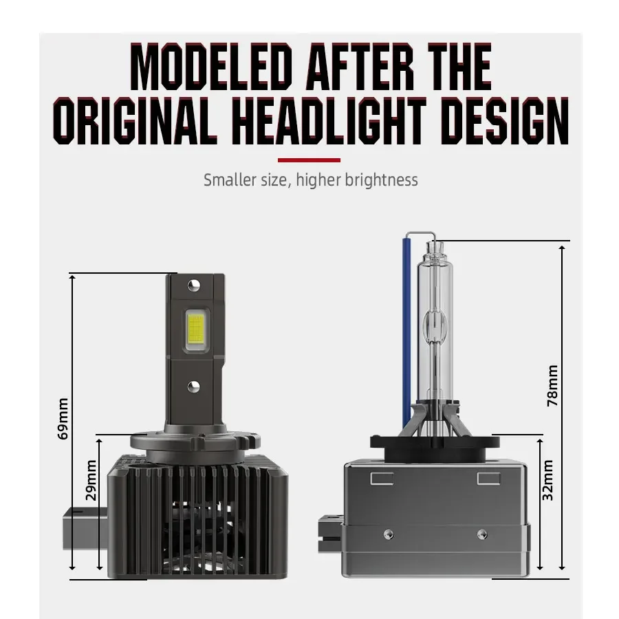 PANDUK LED المصابيح الأمامية السوبر مشرق 140000LM 1200 واط D1S D2S D4S D8S D1R D2R D3R D4R توربو LED الوجهين CSP رقاقة 6000K التوصيل والتشغيل