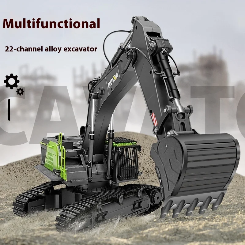 

PreSale 1:14 HUINA 1593 Remote Control Excavator Screw Drive Unlimited Spinning Alloy Construction Modification Toys RC ABS CNC