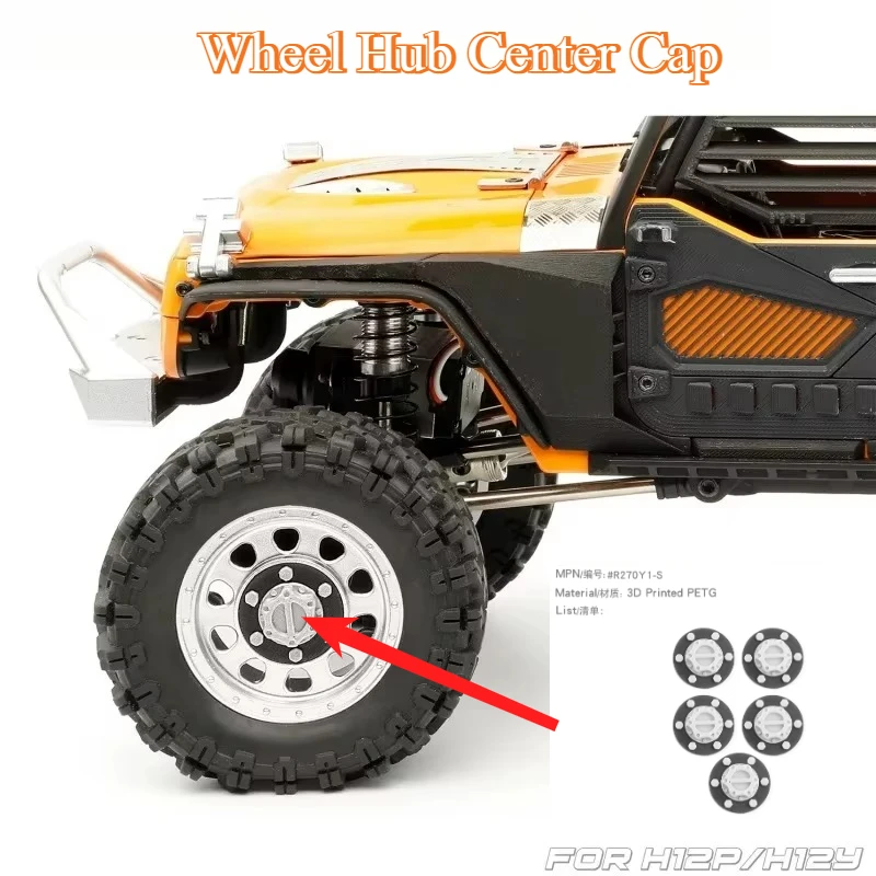 For 1/12 Scale MJX H12P H12Y RC Off‑Road Car Custom Color Wheel Hub Center Cap Replacement Cover Spare Upgrade Parts Accessories