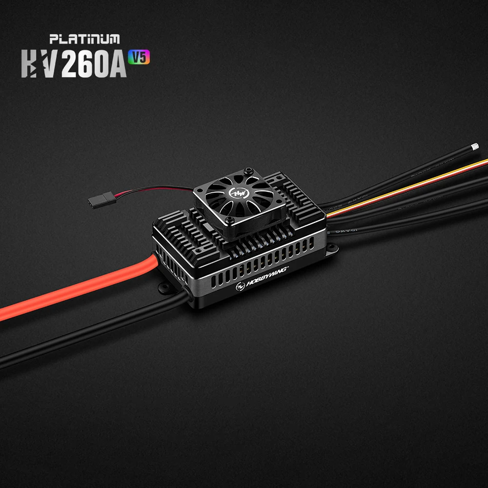 

HOBBYWING Platinum 260A V5 SBEC/OPTO 6-14S LiPo HV Brushless ESC for RC Remote Control Model Aircraft Fixed-wing Helicopter