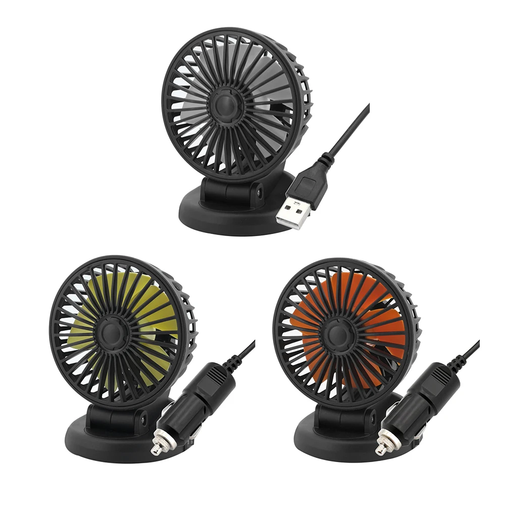 Mini Vehicle Cooling Device Adjustable 5/12/24V Air Circulation Fan USB 2 Speed Automobile Vehicle Accessories 5