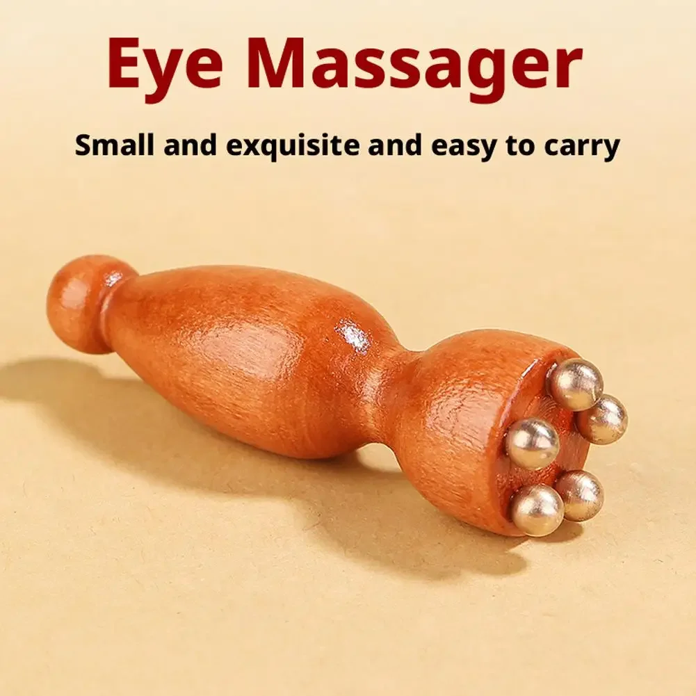 Konturenbürste, Lymphatische Kontur-Gesichtsbürste und Lotus-Augenmassagestab aus Messing, Sandelholz, Gesicht, Augen, Meridian, Akupressur-Massagegerät – Detail 9