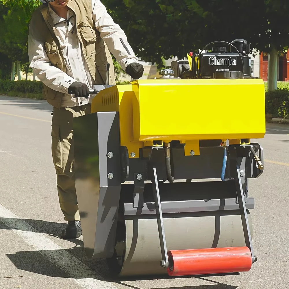

small walk behind single wheel road roller machine