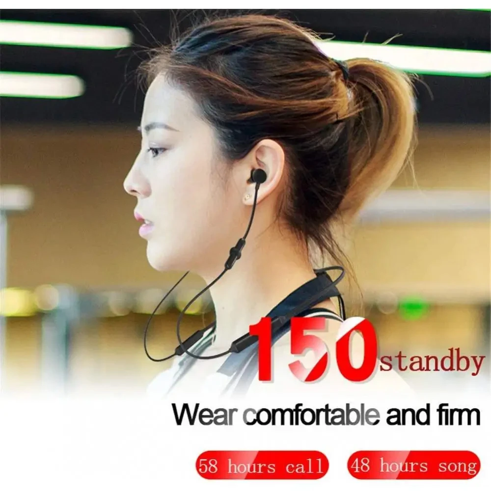 Q5 Bluetooth Headphonesic Wireless V4.2 Magnetic Earphones with Mic IPX5 Waterproof HD HiFi with Bass 48Hrs for Running Relaxing