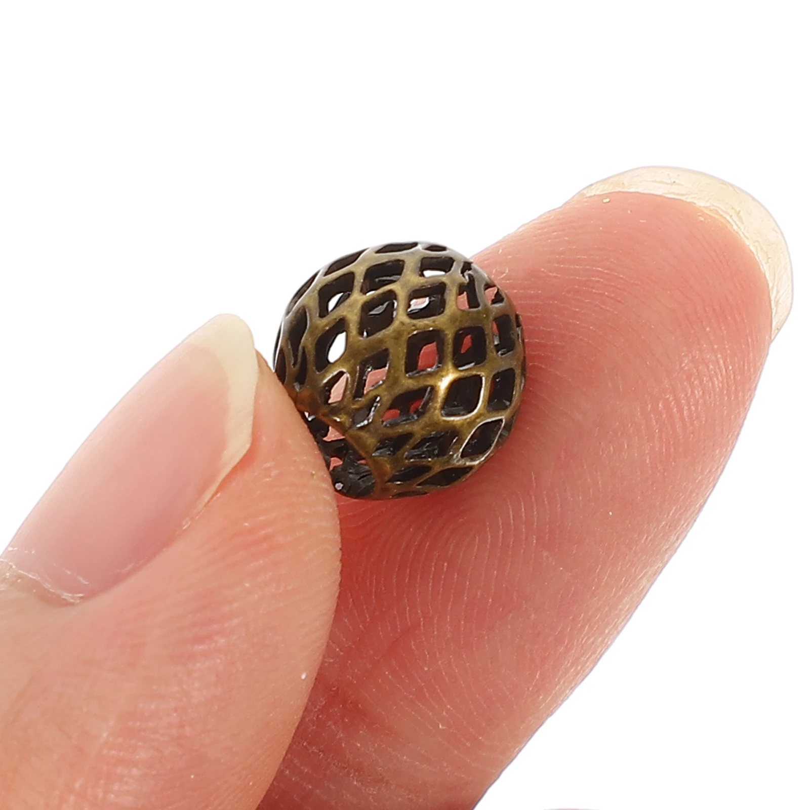 

50pcs Silver Hollow Metal Spacer Beads 10mm Copper DIY Jewelry Craft Accessories Round Beads for Making Bracelets Necklaces