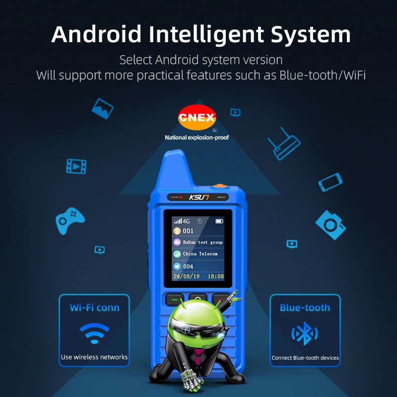 Explosion-proof Walkie Talkie for Petrochemical Industry KSUN CT90(EX) CAT.1 Android POC GLOBAL 4G Radios