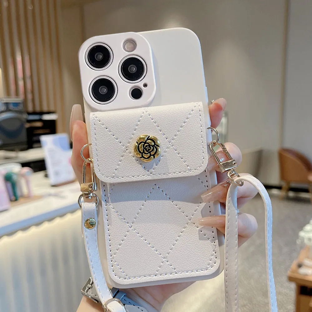 Crossbody الحبل الحال بالنسبة ل Xiaomi Redmi ملاحظة 13 برو زائد 12 11 10 9 8 برو 11S 10S 9S ثلاثية الأبعاد زهرة المحفظة حامل بطاقة غطاء حزام