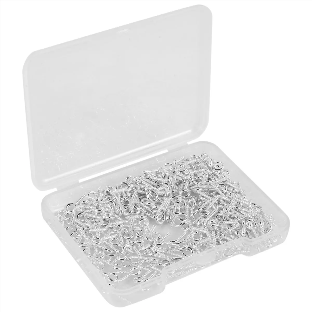 DT38 300 Pcs Multipurpose Eye Bolts Hook Eye Nails Pin Bail for DIY Jewelry Making Accessories Silver