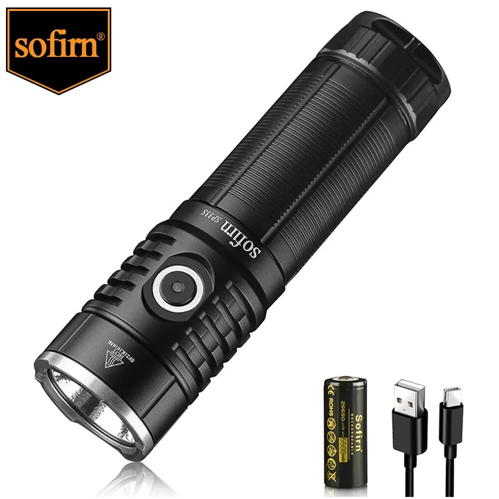 Sofirn SP33S USB C Rechargeable XHP70.2 5000lm Powerful LED Flashlight 26650 Torch