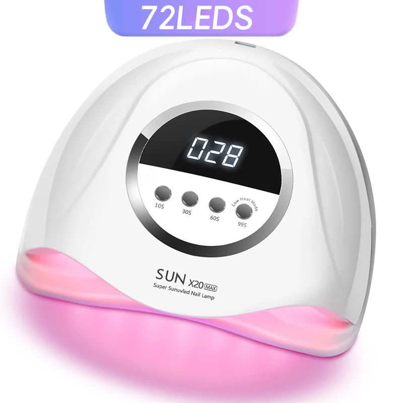 72LEDS Professional Nail Dryer Lamp For Manicure Powerful UV LED Gel Nail Lamp With Automatic Sensing Gel Polish Drying Lamp