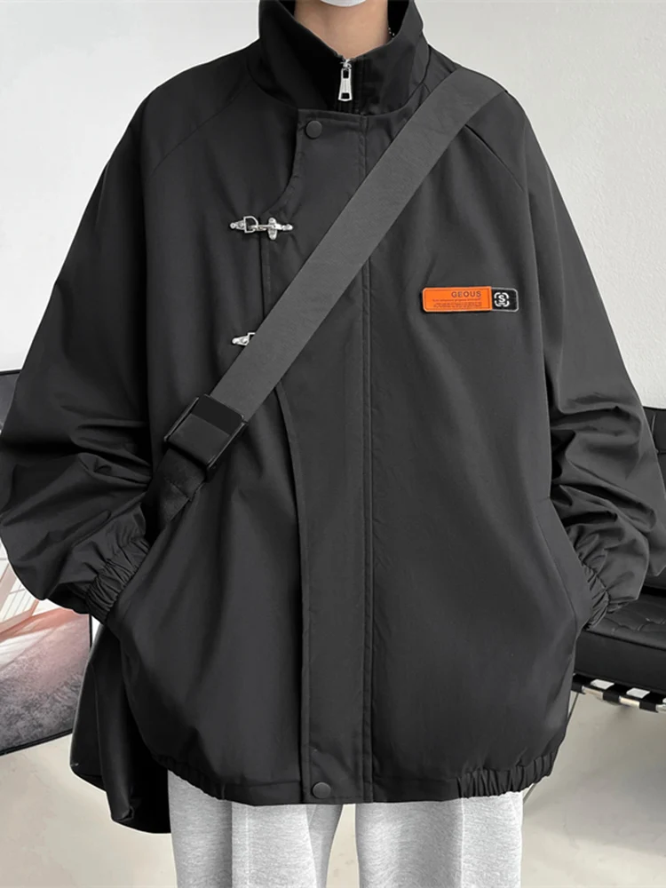 

Мужская весенняя ветровка из водонепроницаемой ткани Advanced Sensation, свободного кроя, большого размера, в стиле American High Street Metal Aircrt Bule Jaet...