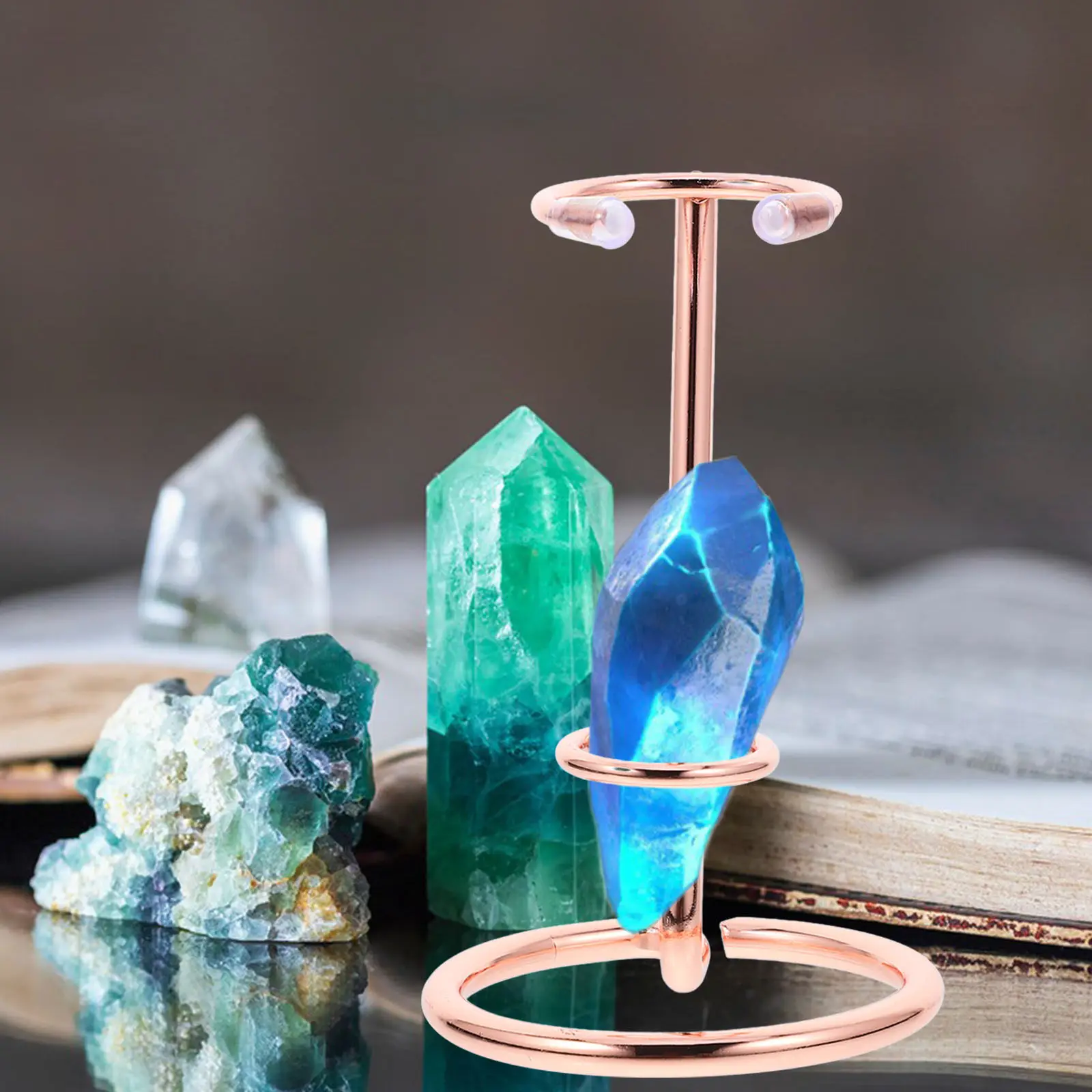 Hexagonal Cylindrical Pedestal Crystal Stand Display Crystal Ball Holder Mineral Stone Stand For Rock Collection Display