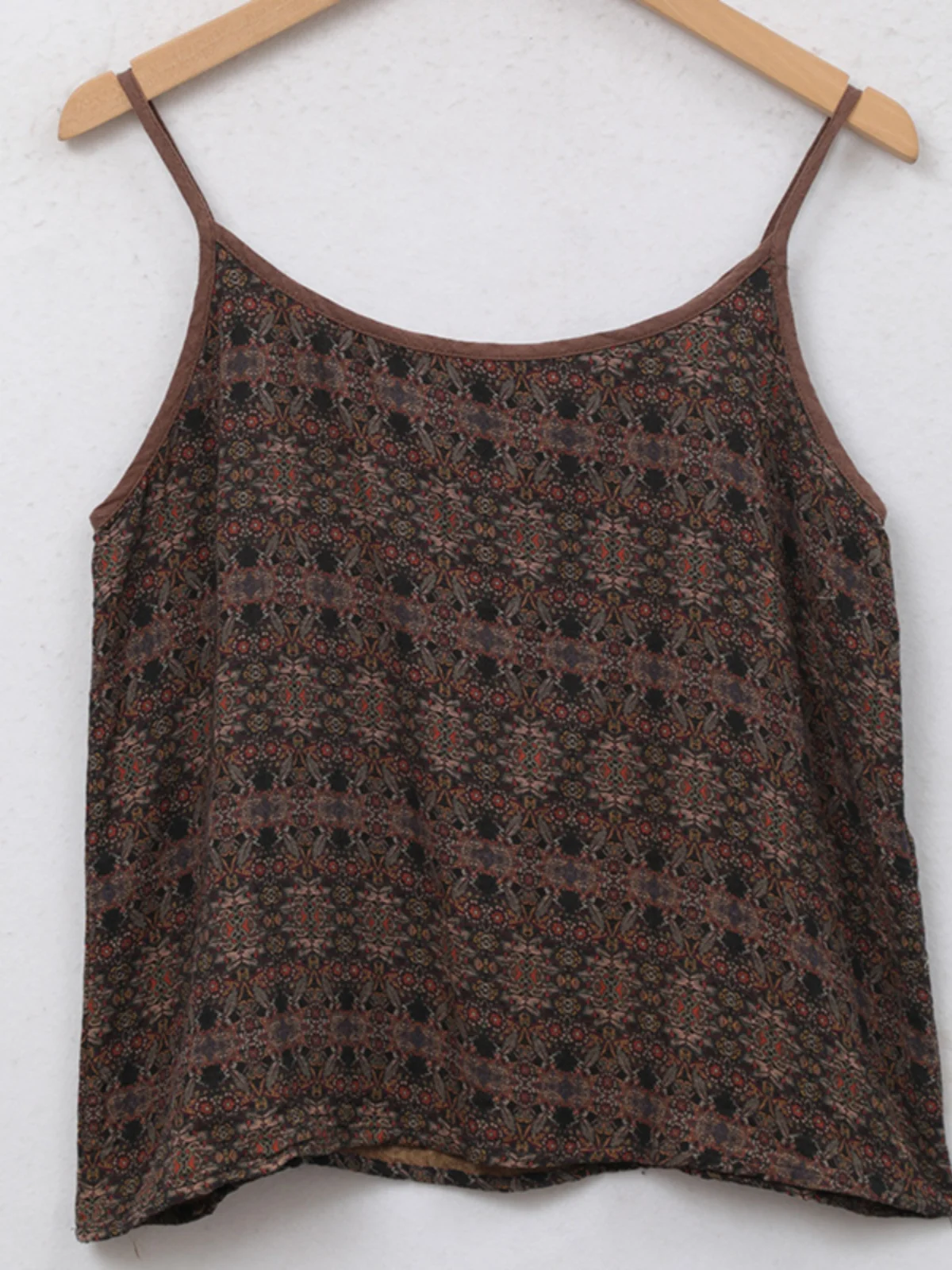 Canotta da donna in cotone fresco con stampa etnica, leggera, vintage, floreale, taglio dritto, per abiti estivi casual da lavoro