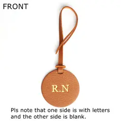 Custom Made Initial Letters Genuine Natural Leather Keychain Ladies Backpack Pendant Women Bag Charm Decorations For Bags