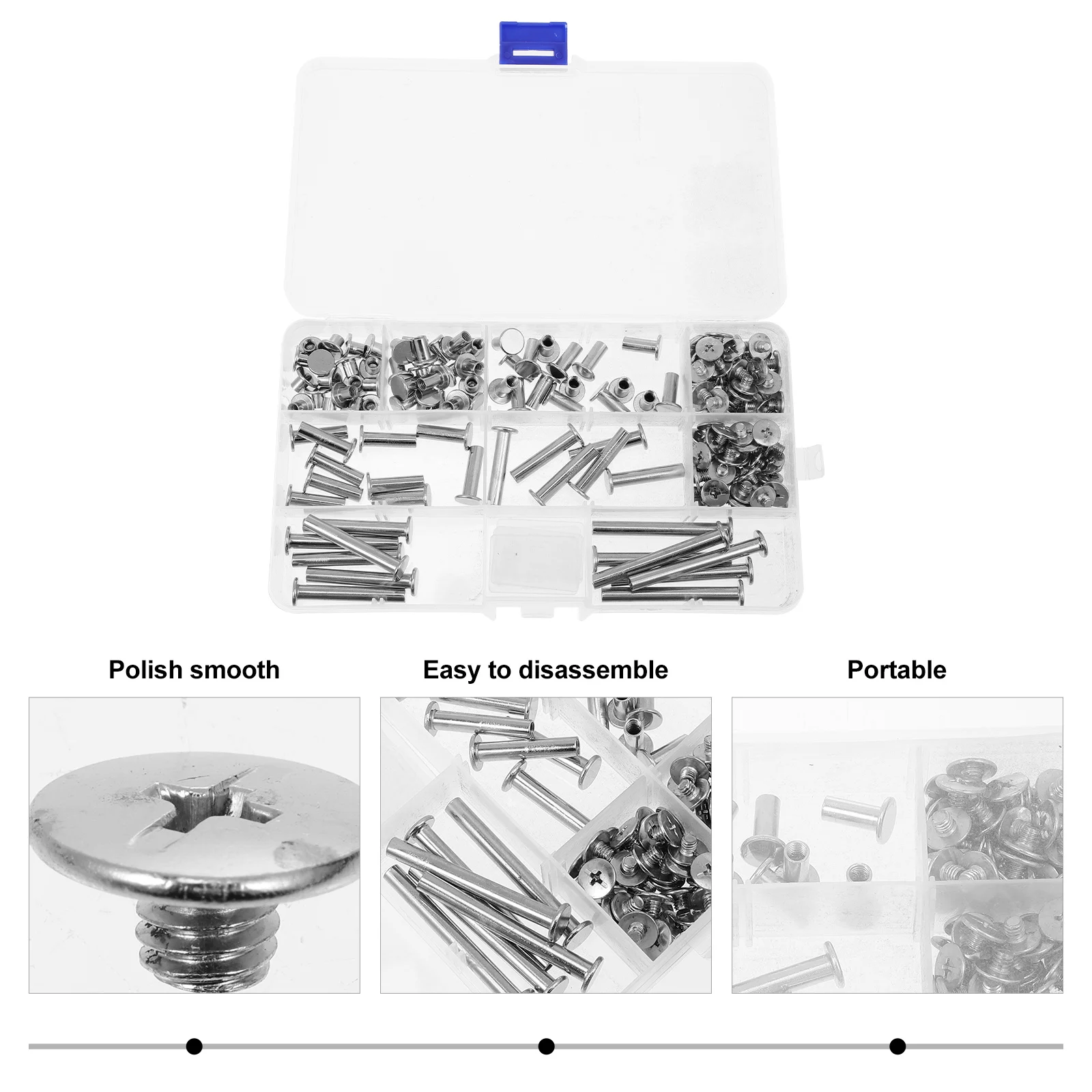 Stainless Steel Nail Rivet Post Binding Screw for Scrapbook Album Book Craft Antirust Reusable Strong Oxidation