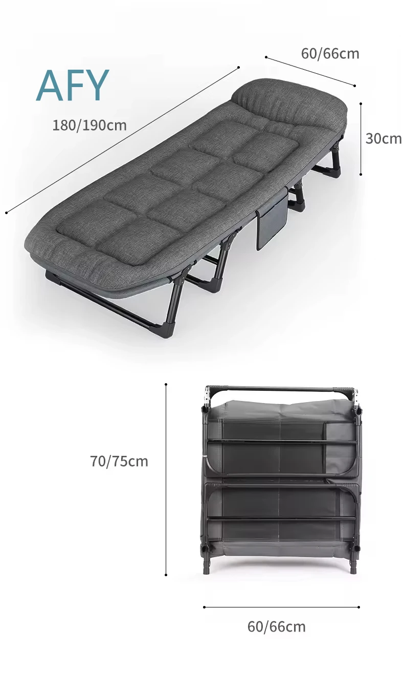 Adjustable Single Office Lunch Lounge Chair Portable Folding Bed for Desk Nap Rest Workstation for Home Office Dorm Travel