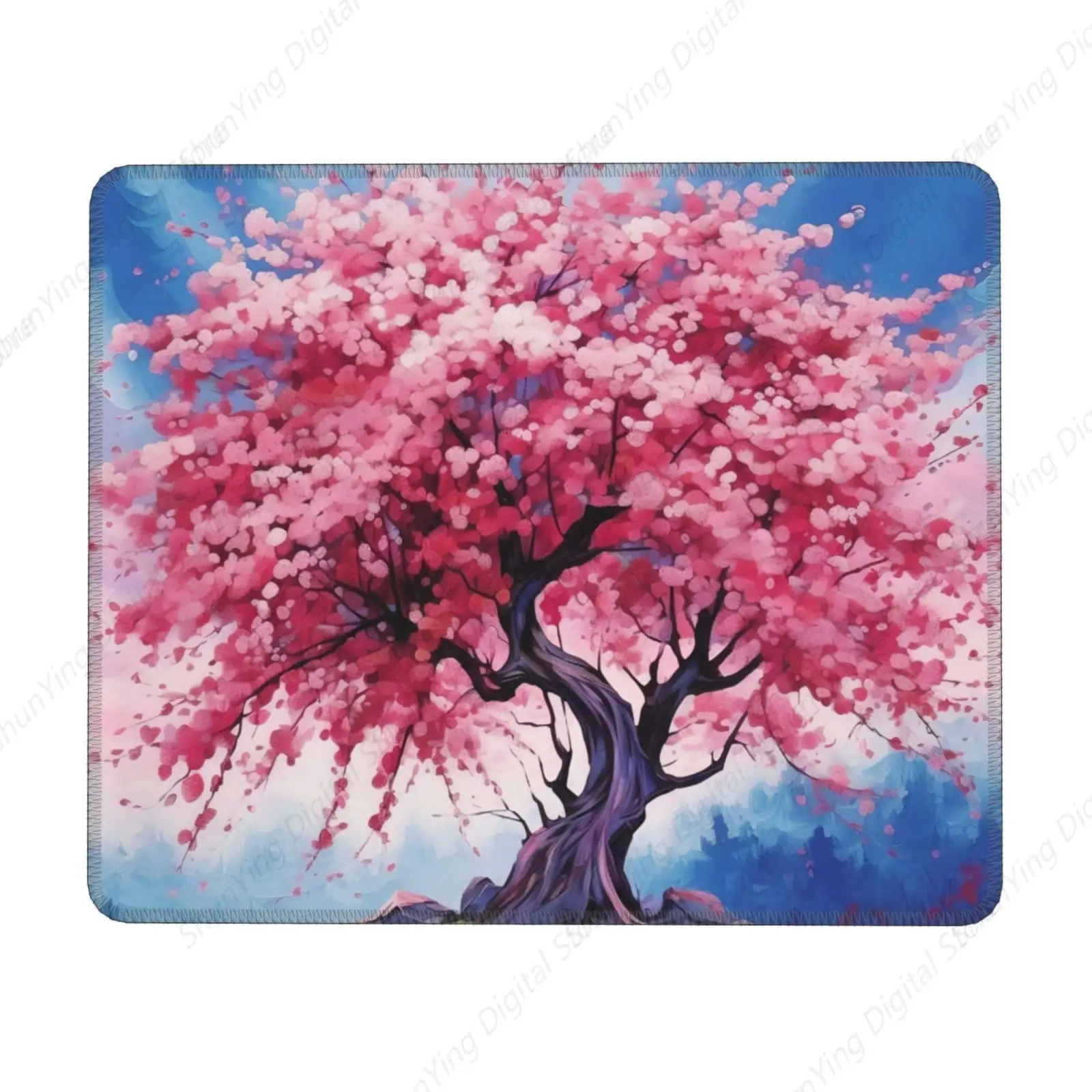 

Cherry Blossom Mouse Pad Anti Slip Rubber Gaming Mouse Pad With Stitched Edges Computer Laptop Office Mouse Pad 18*22cm