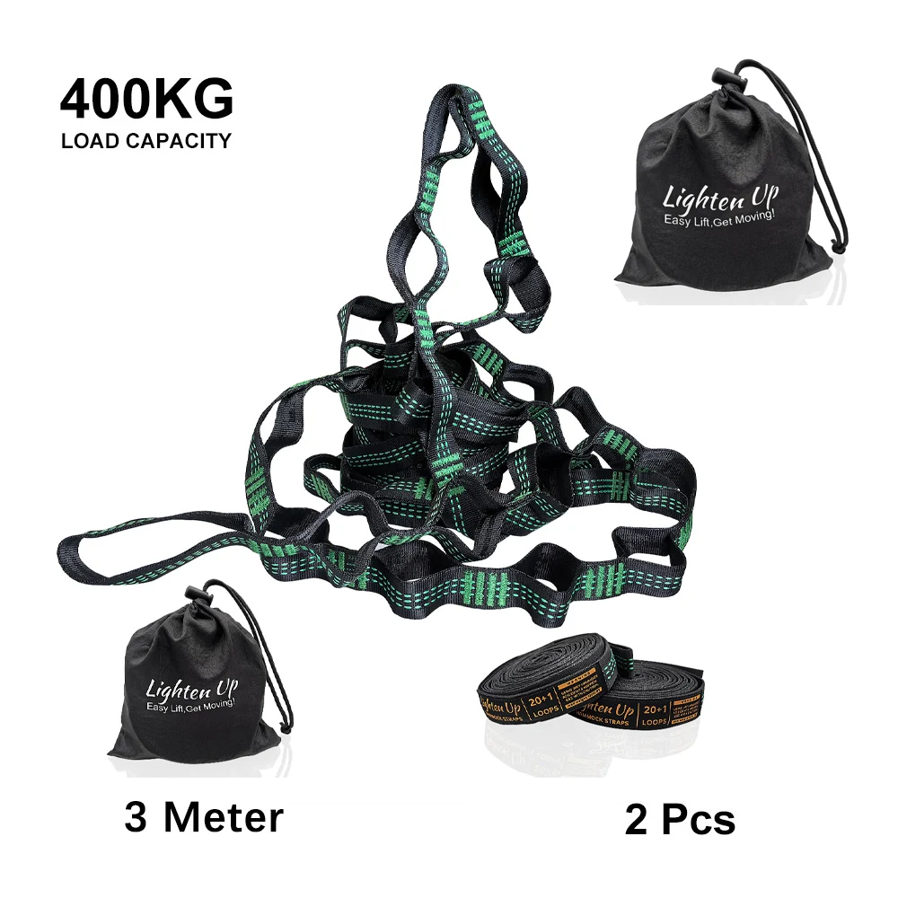 3M 2 PCS Essential Can Hold 400kg Out Door Camping Hiking Hammock Hanging Belt Hammock Strap Rope Accessories Load Bind Rope