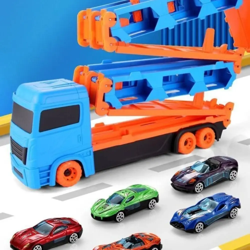 Dual-mode Car Transporter Truck Toys with Handle Swallowing Slide Truck Transformed Toy Large Capacity Portable